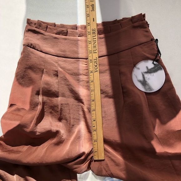 🌸3/$30🌸 LINE & DOT Ali Paperbag Brown High Waist Pants - Picture 5 of 12